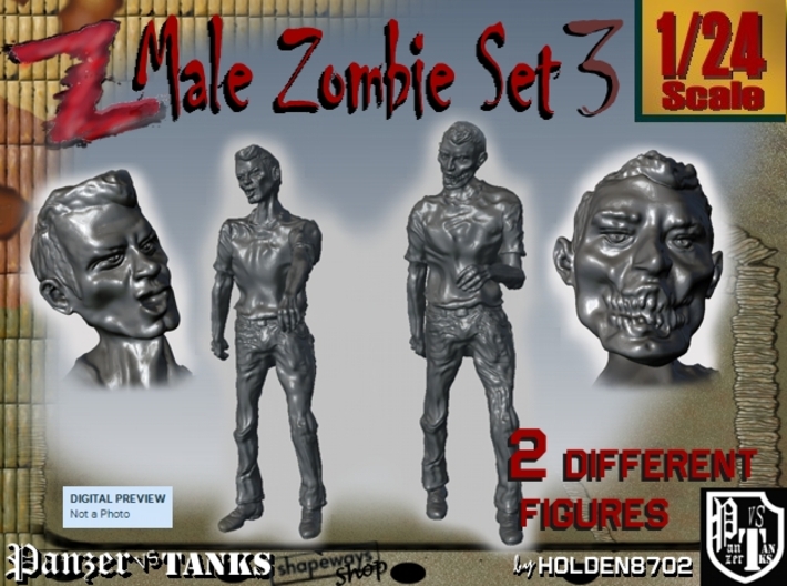 1-24 Male Zombie Set3 3d printed