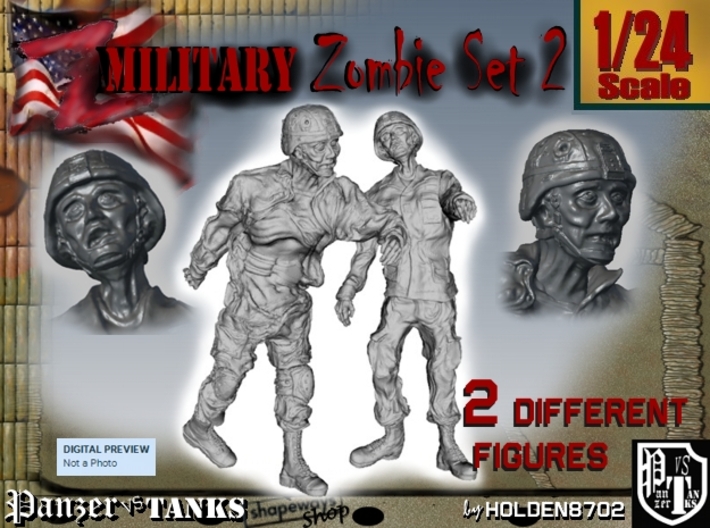 1-24 Military Zombie Set 2 3d printed