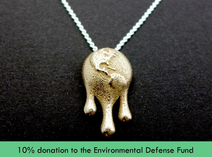 Climate Change Pendant - Nature Jewelry 3d printed Climate Change pendant in stainless steel