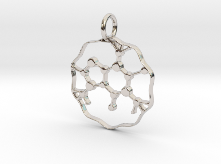 Caffeine Molecule pendant 3d printed