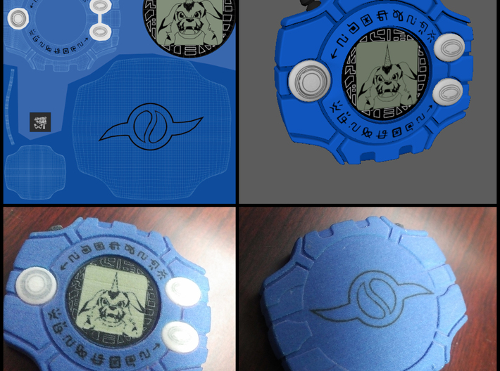 Izzy's Digivice 3d printed Preview of print with Matt's Digivice