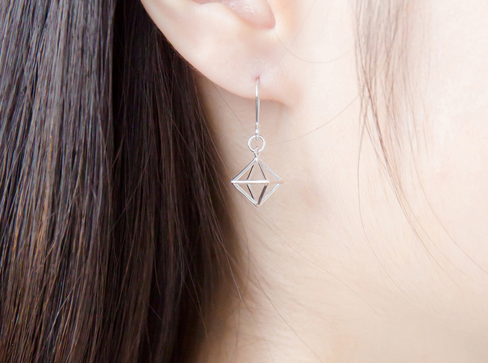 Diamond Earrings #S 3d printed 