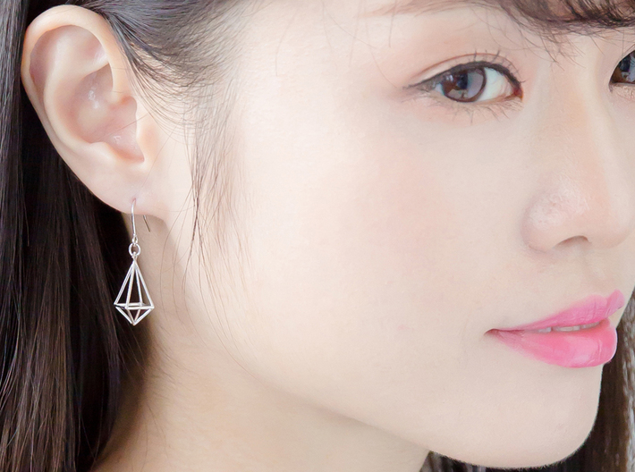 Diamond Earrings #L 3d printed 