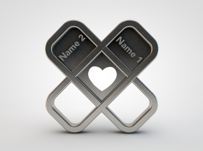 Heart Name Pendant 3d printed heart pendant front1