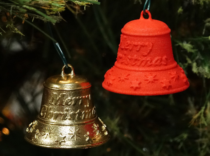 Merry Christmas Bell - Working Ringer Interlocking 3d printed 