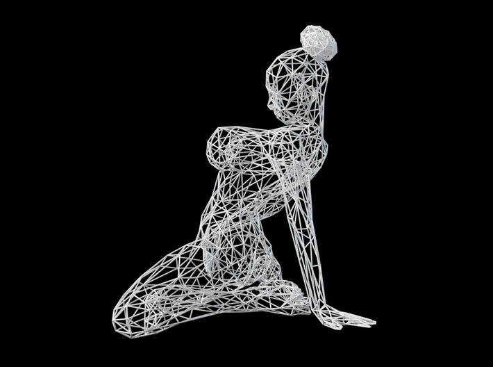 Wireframe sexy woman 3d printed