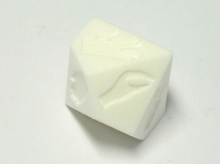 Dice for extended rock-paper-scissors (D10/D5) 3d printed