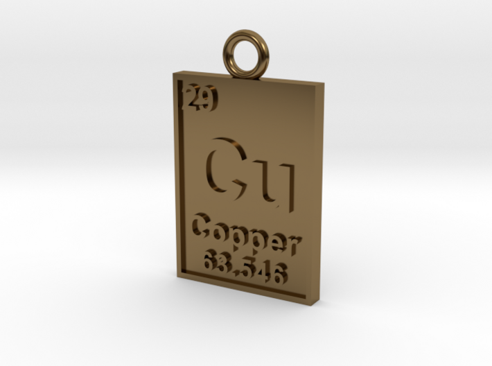 Copper Periodic Table Pendant 3d printed 