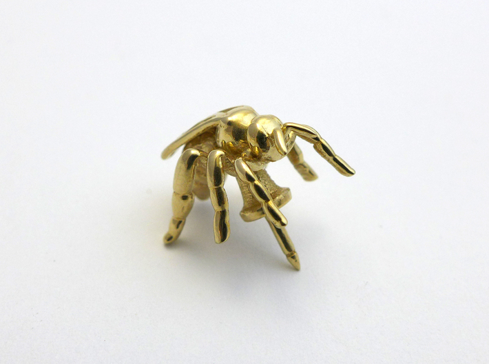 Honeybee Lapel Pin - Nature Jewelry 3d printed Honeybee lapel pin in polished brass
