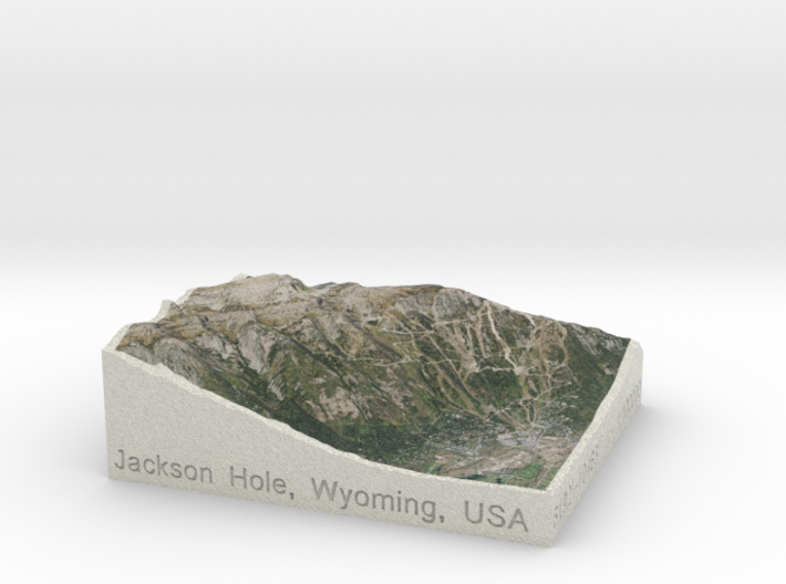 Jackson Hole, Wyoming, USA, 1:100000 3d printed 