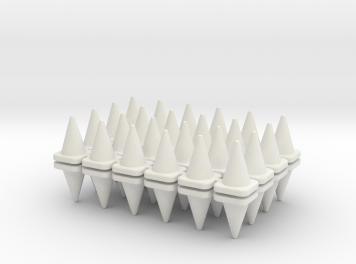 48 Traffic Cones, Large, 1/64 3d printed