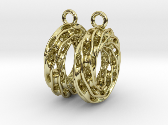 Twisted Scherk Linked 3,4 Torus Knots Earrings 3d printed 