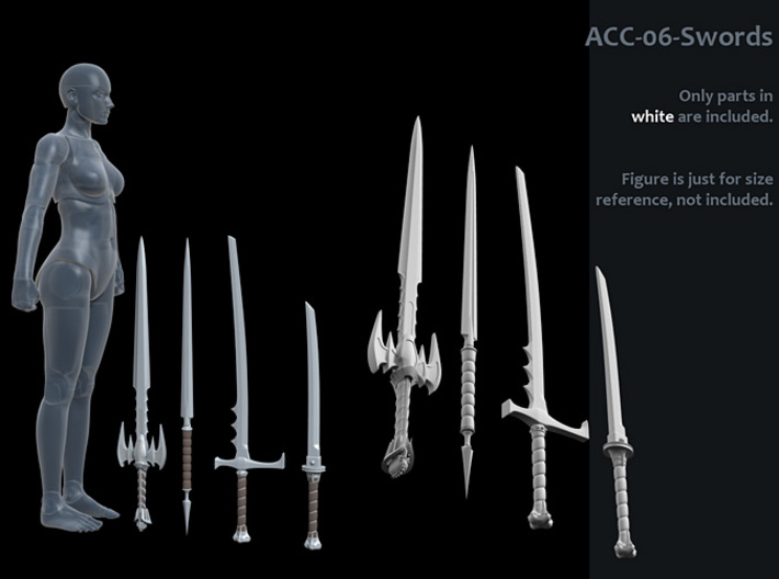 ACC-06-Swords 7inch MOTU v2.1 3d printed