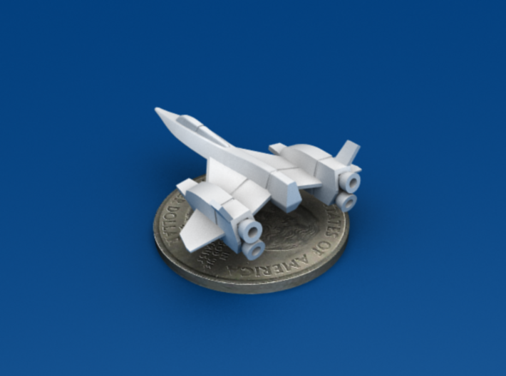 Space Fighter Type-A, 4-Pack 3d printed Aft 3/4 View