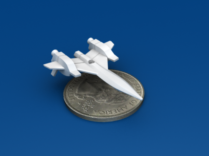Space Fighter Type-A, 4-Pack 3d printed Forward Bottom 3/4 View