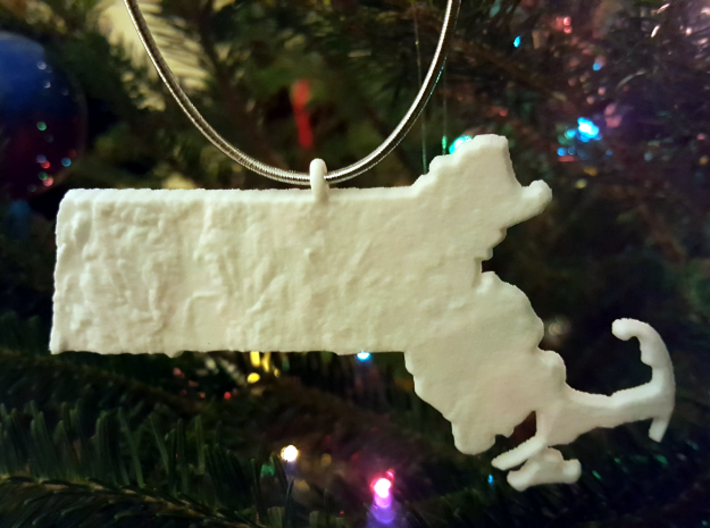Massachusetts Christmas Ornament 3d printed 