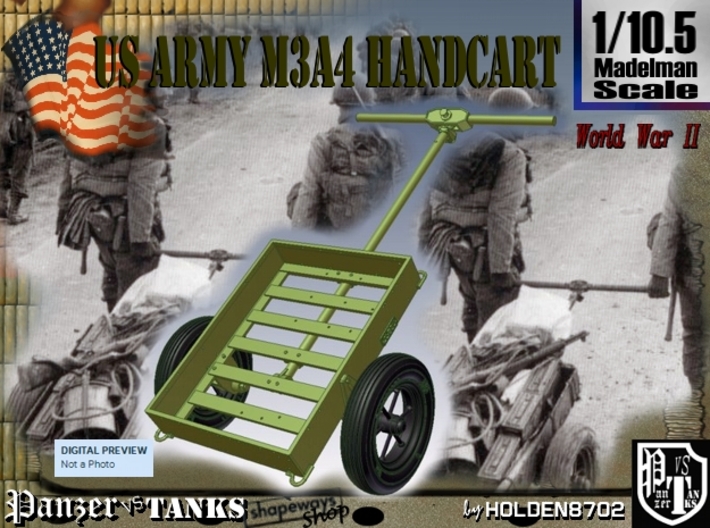 1/10.5 M3A4 Handcart 3d printed