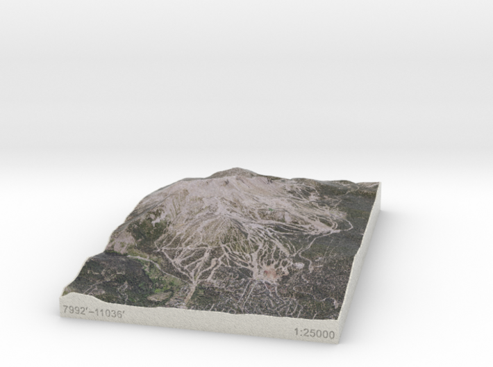 Mammoth Mtn, California, USA, 1:25000 3d printed 