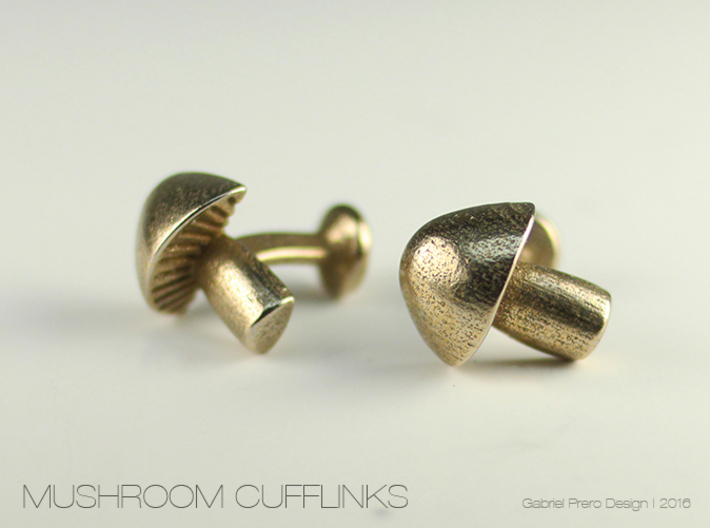 Mushroom Cufflinks 3d printed 