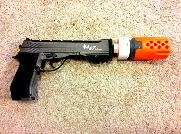 Nerf Muzzle to Airsoft Barrel Adapter (14mm-) 3d printed
