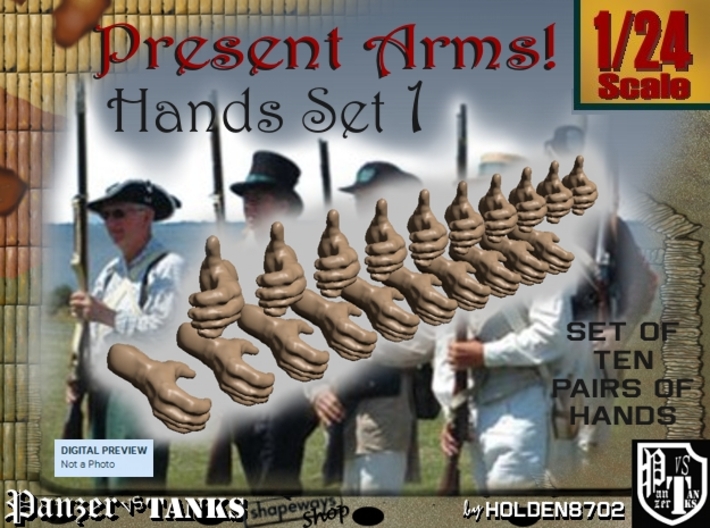 1-24 Present Arms Hand Set1 3d printed