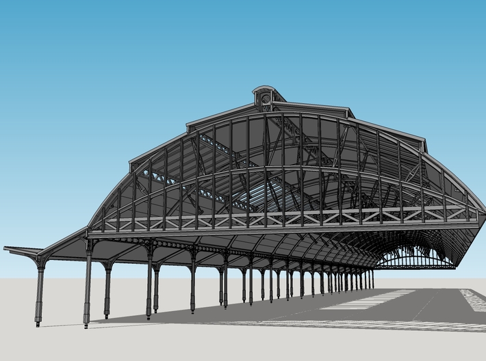 Stationskap Zwolle - 2 Oostelijke Secties 3d printed Complete Station Canopy consisting of 9 parts of 2 sections each.