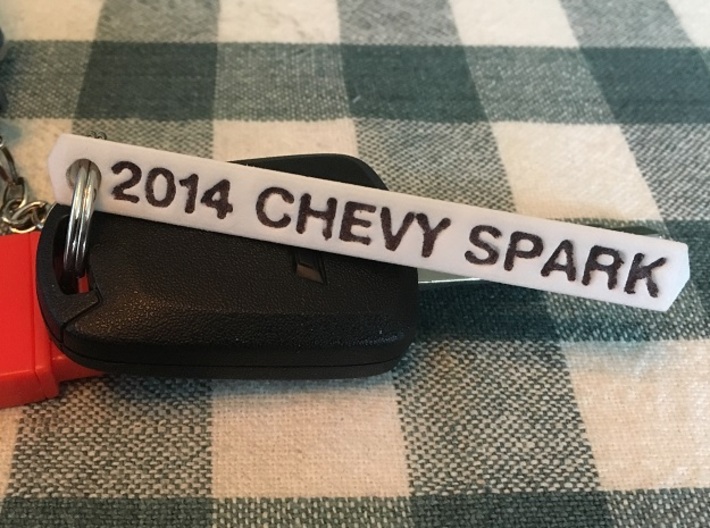 keychain tag tribar engrave 3d printed Engraving highlighted with an ultra fine point Sharpie marker