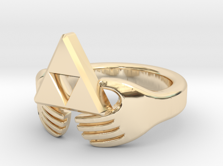 Triforce Claddagh Ring 3d printed