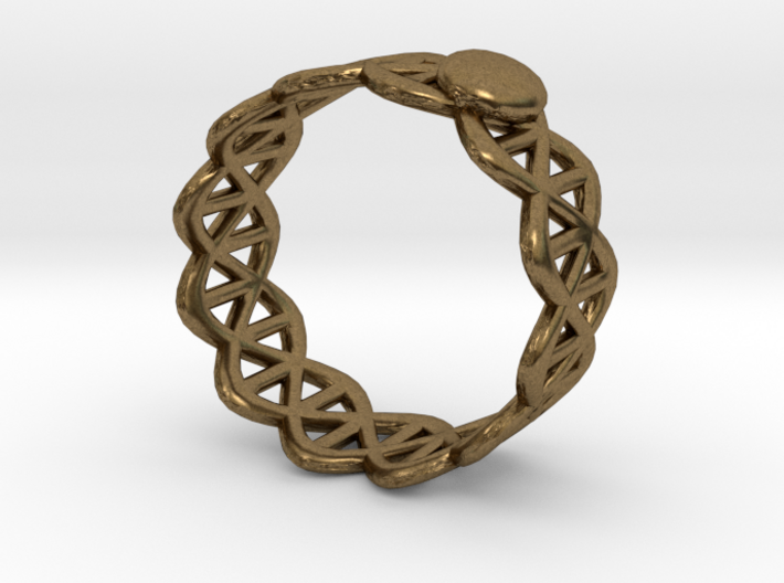 Ring - Silver with Unique Stylish Pattern 3d printed Ring - Bronze with Unique Stylish Pattern