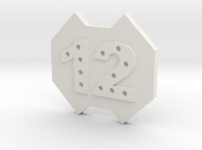 12-hole Number 12 12 Sided Shape Button 3d printed