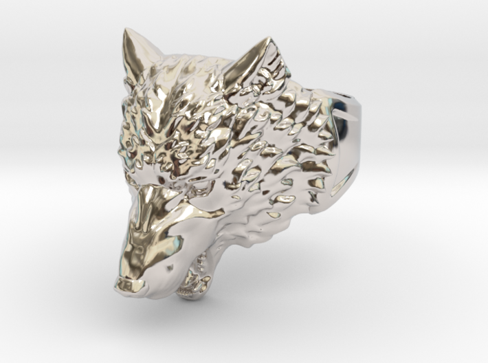 Wolf Head Ring 3d printed