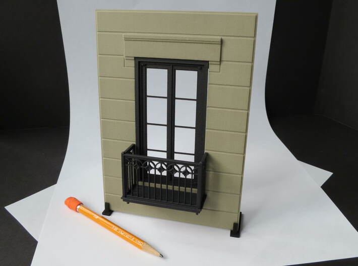 Architectural wall for Juliet balcony 3d printed Combined wall and door with Juliet Balcony -(door and Juliet Balcony ordered separately)(the doors do not open)..