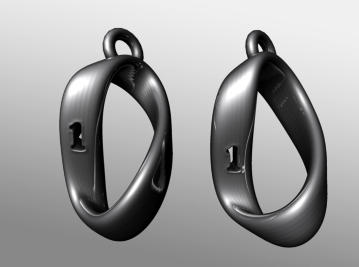 Mobius 1 Sided Die Earrings 3d printed 