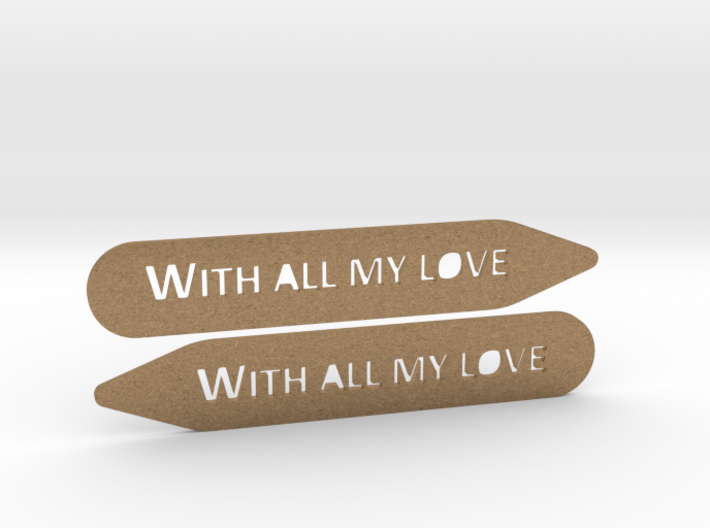 Collar stays: With All My Love 3d printed