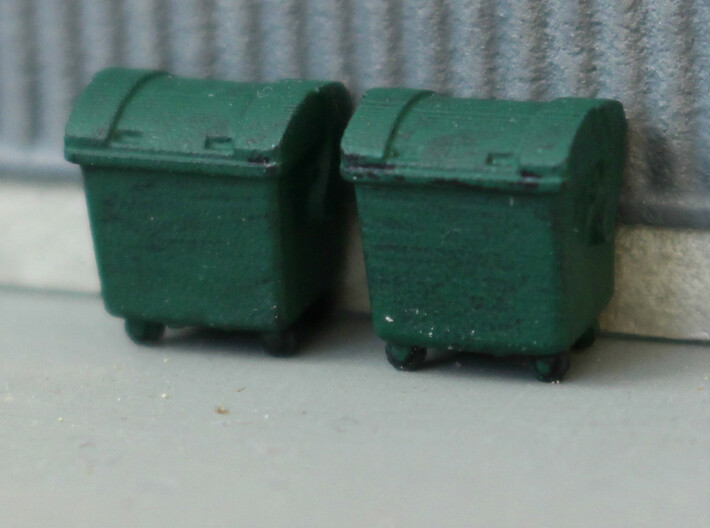 N Scale 4x Waste Container 3d printed 2 containers in Frosted Ultra Detail