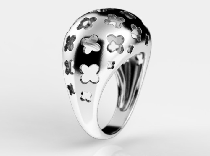 Floral bombe ring 3d printed Floral bombe ring render in sterling silver
