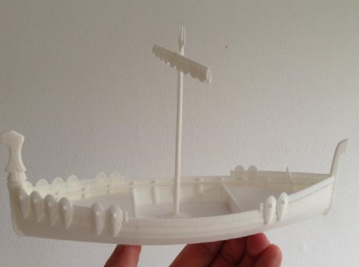 Medieval Russian Warship, with shields and open ca 3d printed 