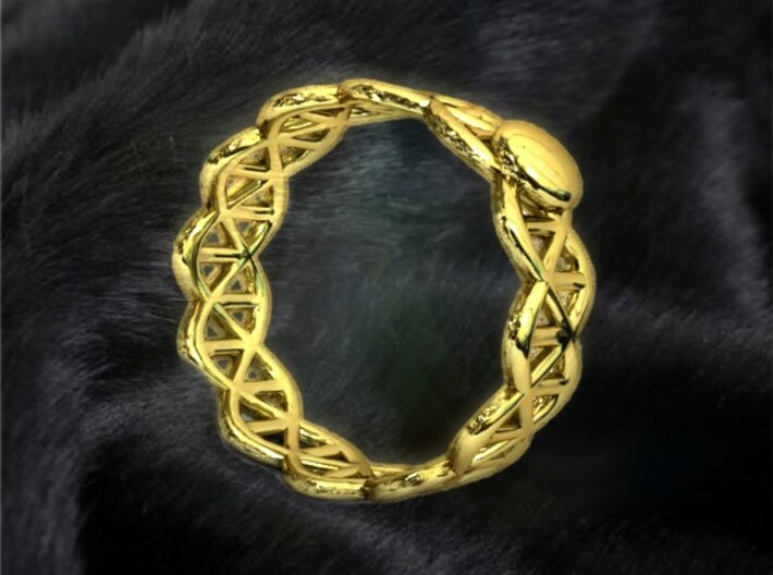 Ring - Silver with Unique Stylish Pattern 3d printed Ring - Gold with  Stylish Pattern