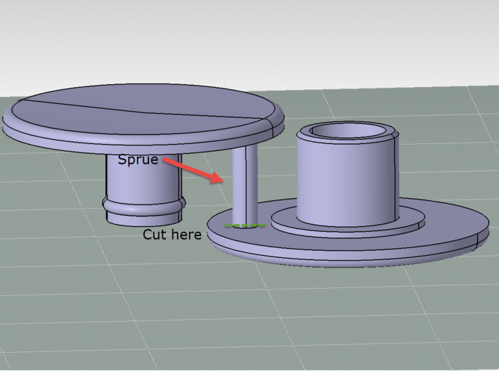 Bearing Cap for Fidget Spinner - Skateboard Size 3d printed Sprue Cut