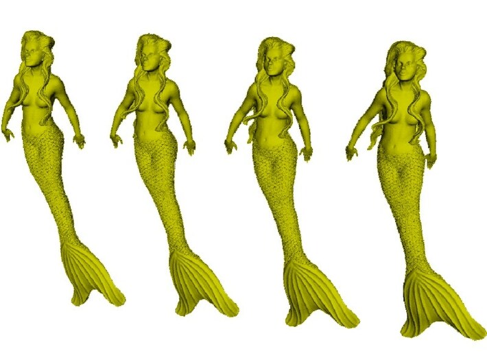 1/72 scale mermaid swimming figures x 4 3d printed