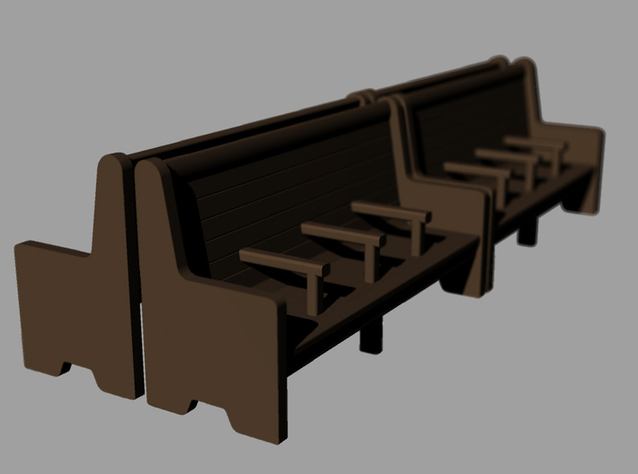 Bench type C - 00 ( 1:76 scale ) 4 Pcs set 3d printed 