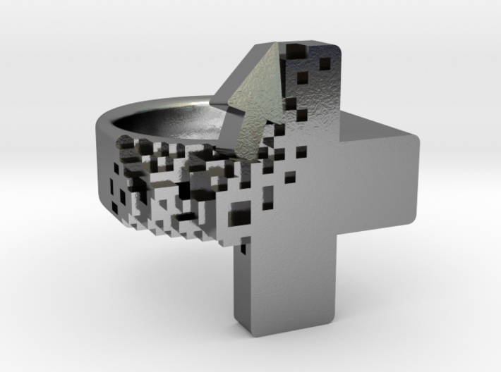 Pixel Plus Ring 3d printed 