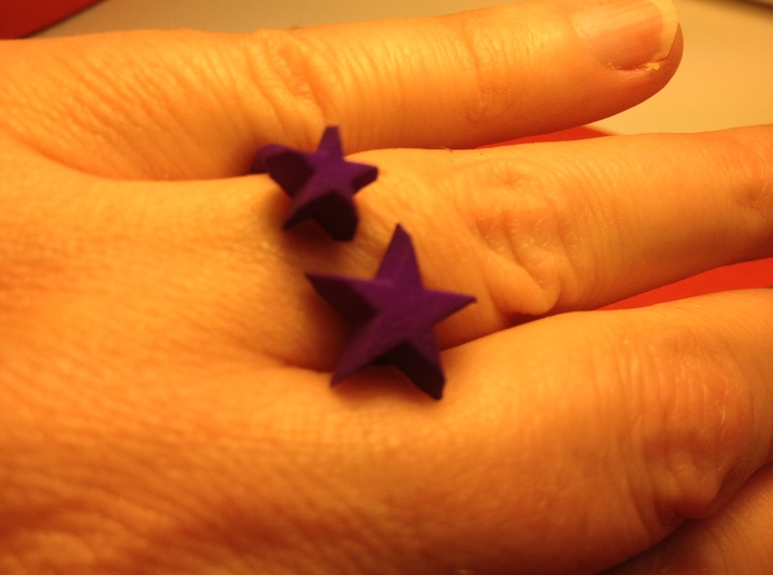 Star Ring 3d printed Shapeways printed in purple