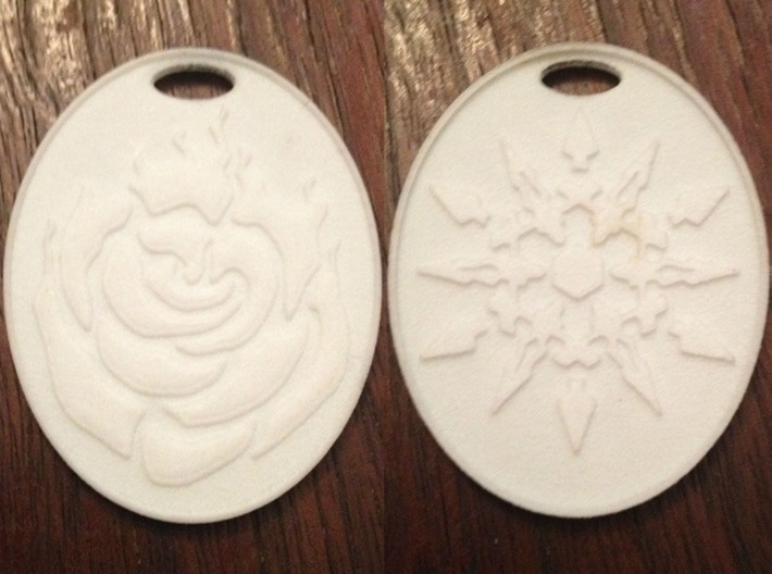 Ruby/Weiss White Rose Keychain 3d printed