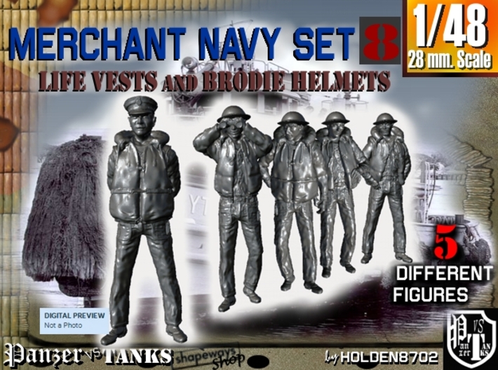 1-48 Merchant Navy Set 8 3d printed