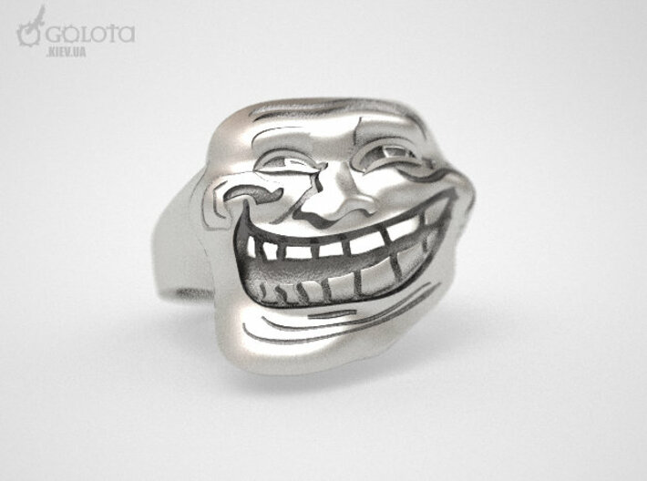 Trollface meme ring 3d printed Trollface_ring23