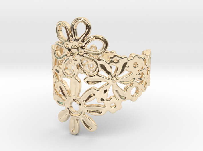 Spring Flower Ring 3d printed