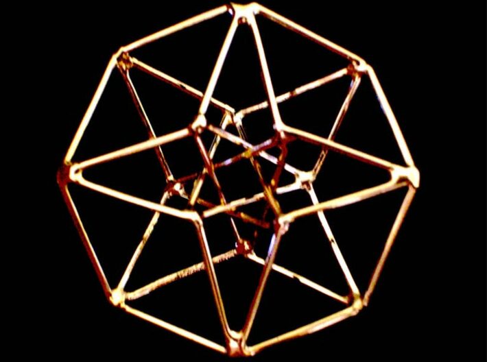 Sacred Geometry: Toroidal Hypercube 50mmx1.5mm  3d printed Handmade Gold Plated Siver version (not Shapeways)