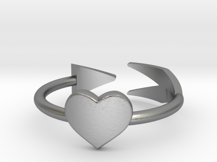 Arrow with one heart ring 17mm 3d printed