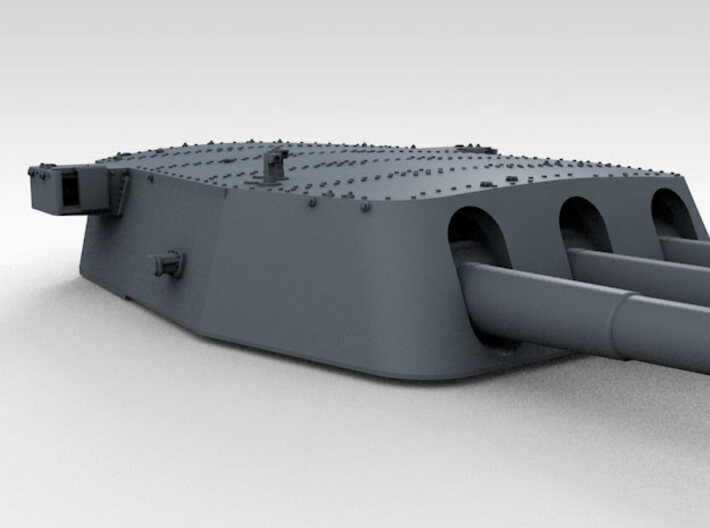 1/700 16"/45 MKI HMS Nelson Turrets 1927 3d printed 3d render showing B Turret detail